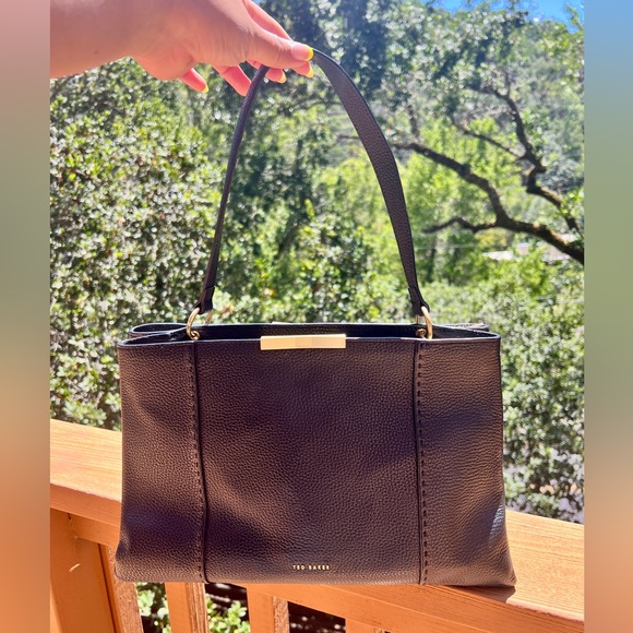 Ted Baker Camieli Faceted Bow Leather Shoulder Bag - Picture 3 of 10